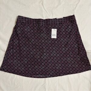 Croft & Barrow NWT Skort Size XXL/2X Blue & Pink Geometric Print Elastic Waist